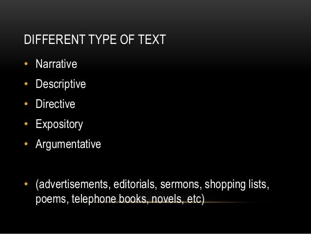 Evaluating messages or images of different types of texts reflecting
