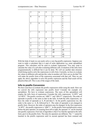 computer notes - Evaluating postfix expressions | PDF