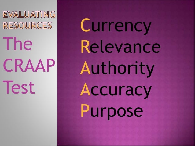 Evaluating Resources Using the CRAAP Test
