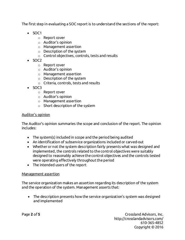 Evaluating Service Organization Control Reports