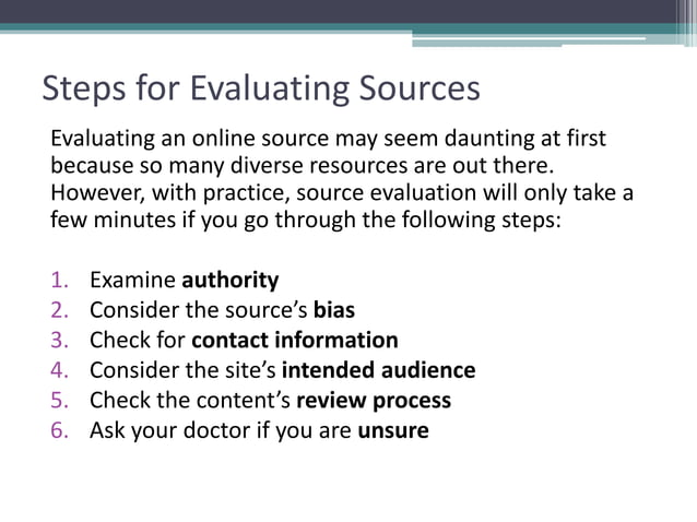 A closer look at Evaluating Online Sources For Informational Value