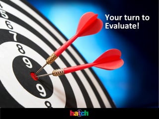 Your	
  turn	
  to	
  
Evaluate!	
  

 
