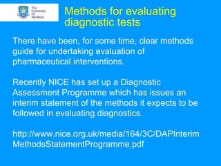 Evaluating the cost effectiveness of diagnostic tests | PPTX