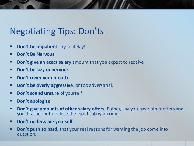 evaluating the offer salary negotiation don salary