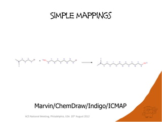 Simple mappings




        Marvin/ChemDraw/Indigo/ICMAP
ACS National Meeting, Philadelphia, USA 20th August 2012
 