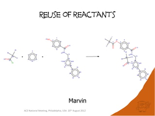 Reuse of reactants




                                        Marvin
ACS National Meeting, Philadelphia, USA 20th August 2012
 