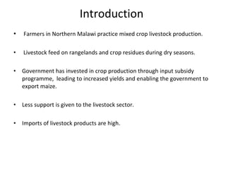 Evaluating use of crop residues for sustainable livestock production in Mzimba district, Malawi