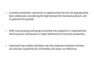 Evaluating use of crop residues for sustainable livestock production in Mzimba district, Malawi