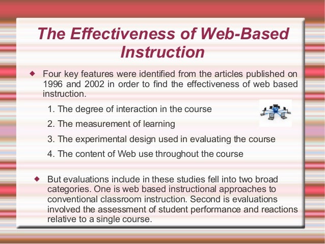 Evaluating web based instruction