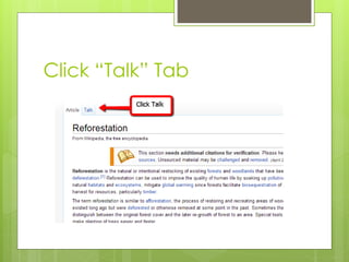 Click “Talk” Tab
 