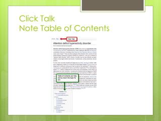 Click Talk
Note Table of Contents
 