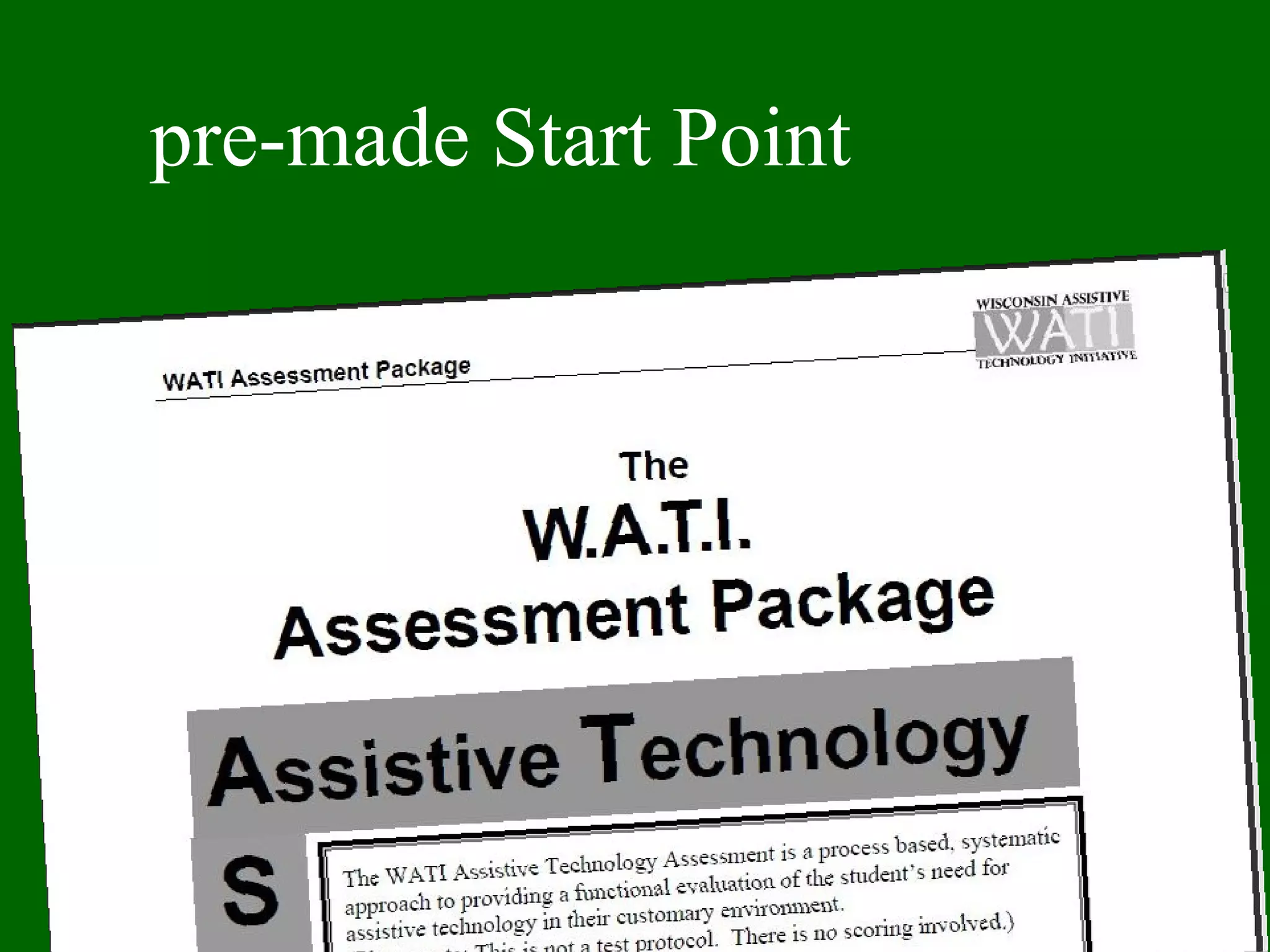 pre-made Start Point 