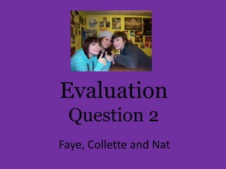 EvaluationQuestion 2 Faye, Collette and Nat 