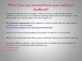 More topics on the inside page with page numbers so it allows them to turn to what ever story they want with the use of colours so it stands out and seems separate from the articles I have written