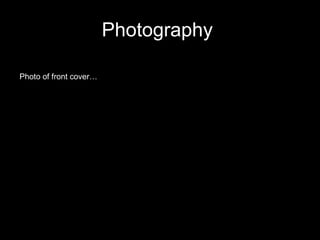 Photography  Photo of front cover… 