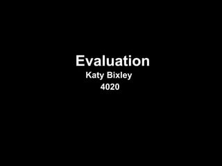 Evaluation Katy Bixley  4020 