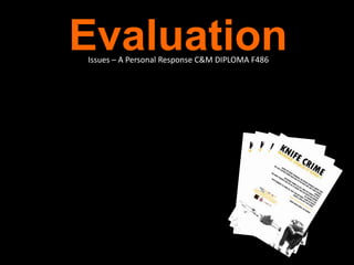 Evaluation Issues – A Personal Response C&M Diploma F486  