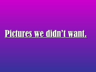Pictures we didn’t want. 
