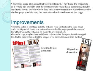 Audience Feedback Video above presentation