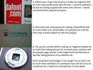 I like her mast head and how she has used dafont