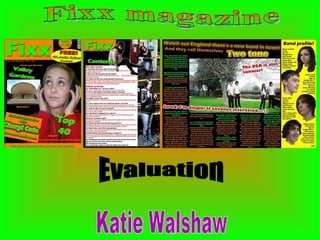Evaluation Fixx magazine Katie Walshaw 