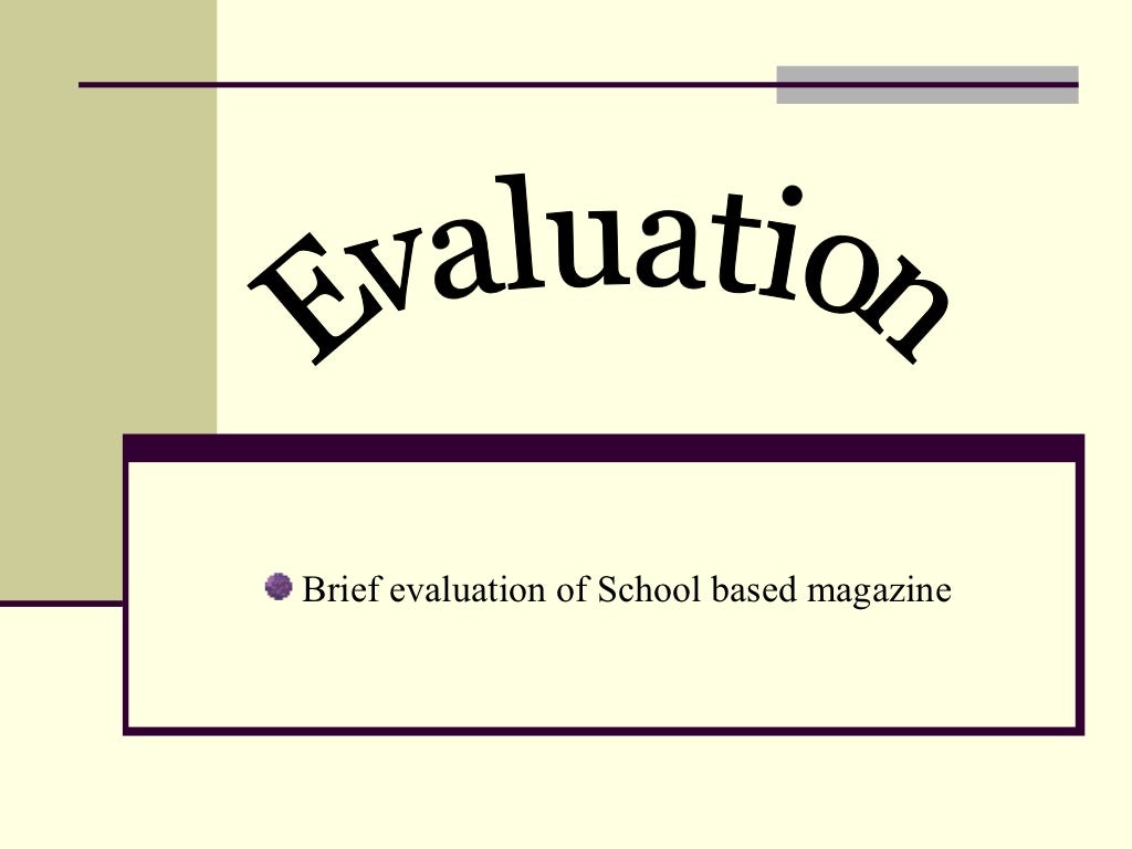 Preliminary Task Brief evaluation