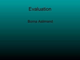 Evaluation

Borna Aslimand
 