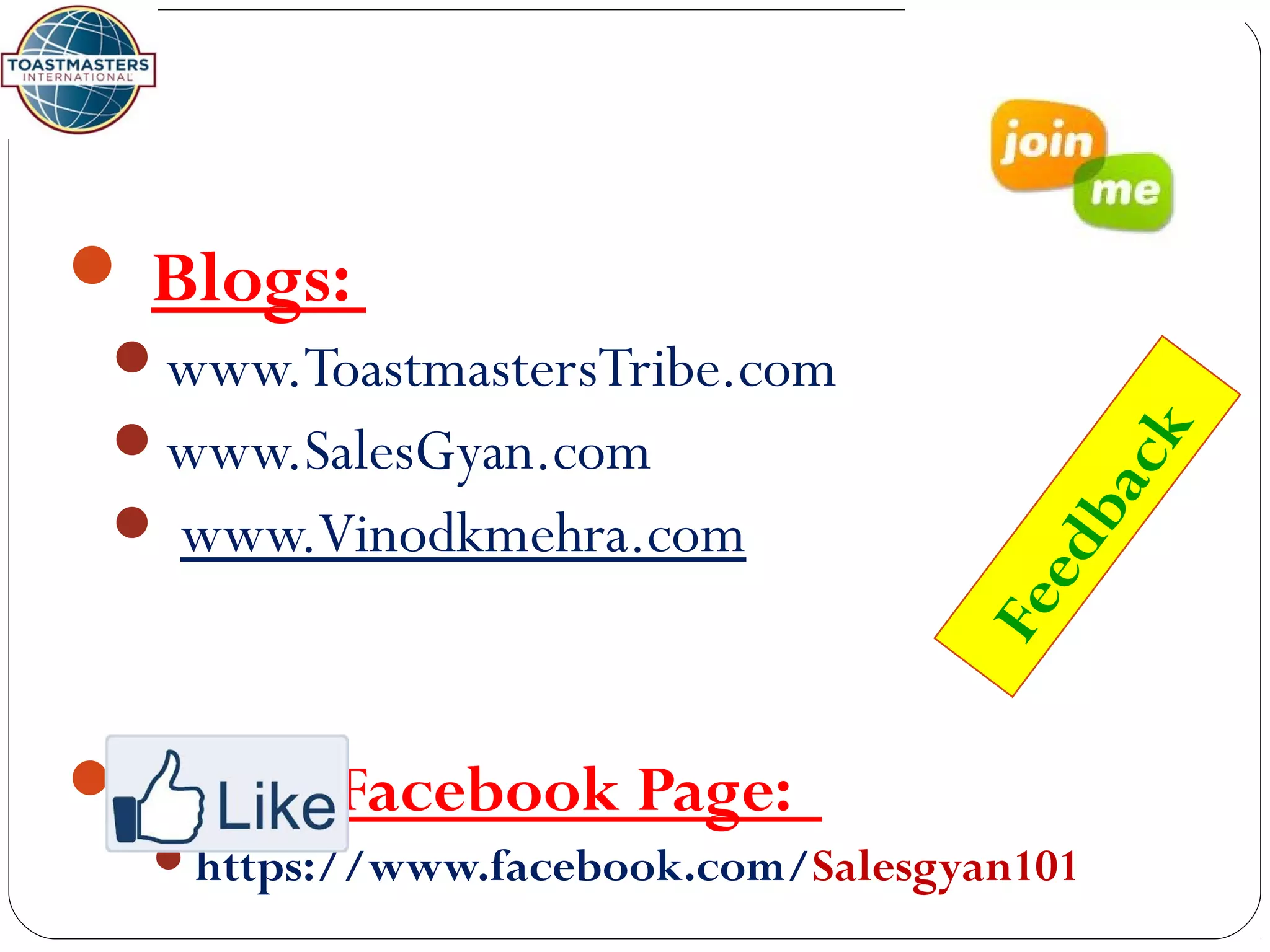 Toastmasters Evaluate to Motivate Educational Session PPT