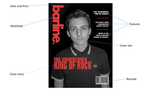 Masthead
Cover star
Date and Price
Barcode
Features
Cover story
 