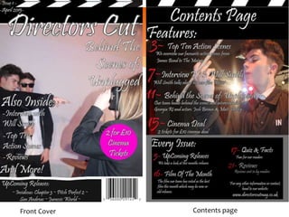 Front Cover Contents page
 