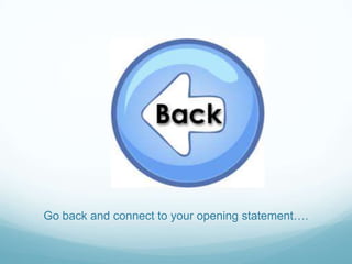 Go back and connect to your opening statement….

 
