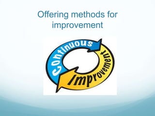 Offering methods for
improvement

 