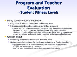 Evaluation Methods in Physical Education | PPT