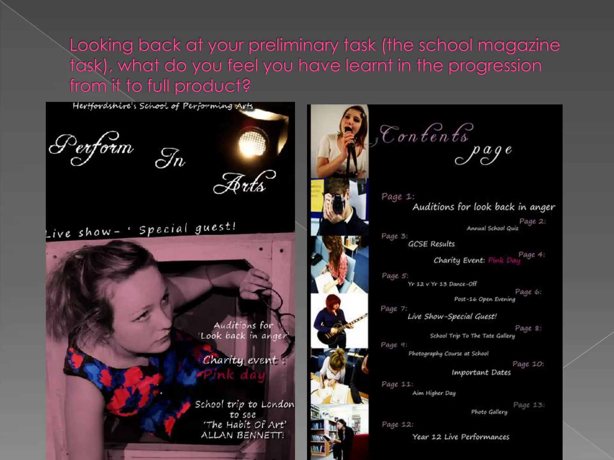 What music magazines do you read?I also took into consideration what  other s said and I include aspects of their preferences in my magazine. For example people who like rock sound magazine i  out cover lines such as ‘live gig’s’ so this cover rock music. By doing this i would appeal to a larger audience and be more successful. From this I could see that NME was a popular magazine so I got a lot of inspiration from this magazine, I annotated NME magazines and posted them to my blog so I could understand how understand the brand identity of the magazine and make mine similar so I could get a big audience 