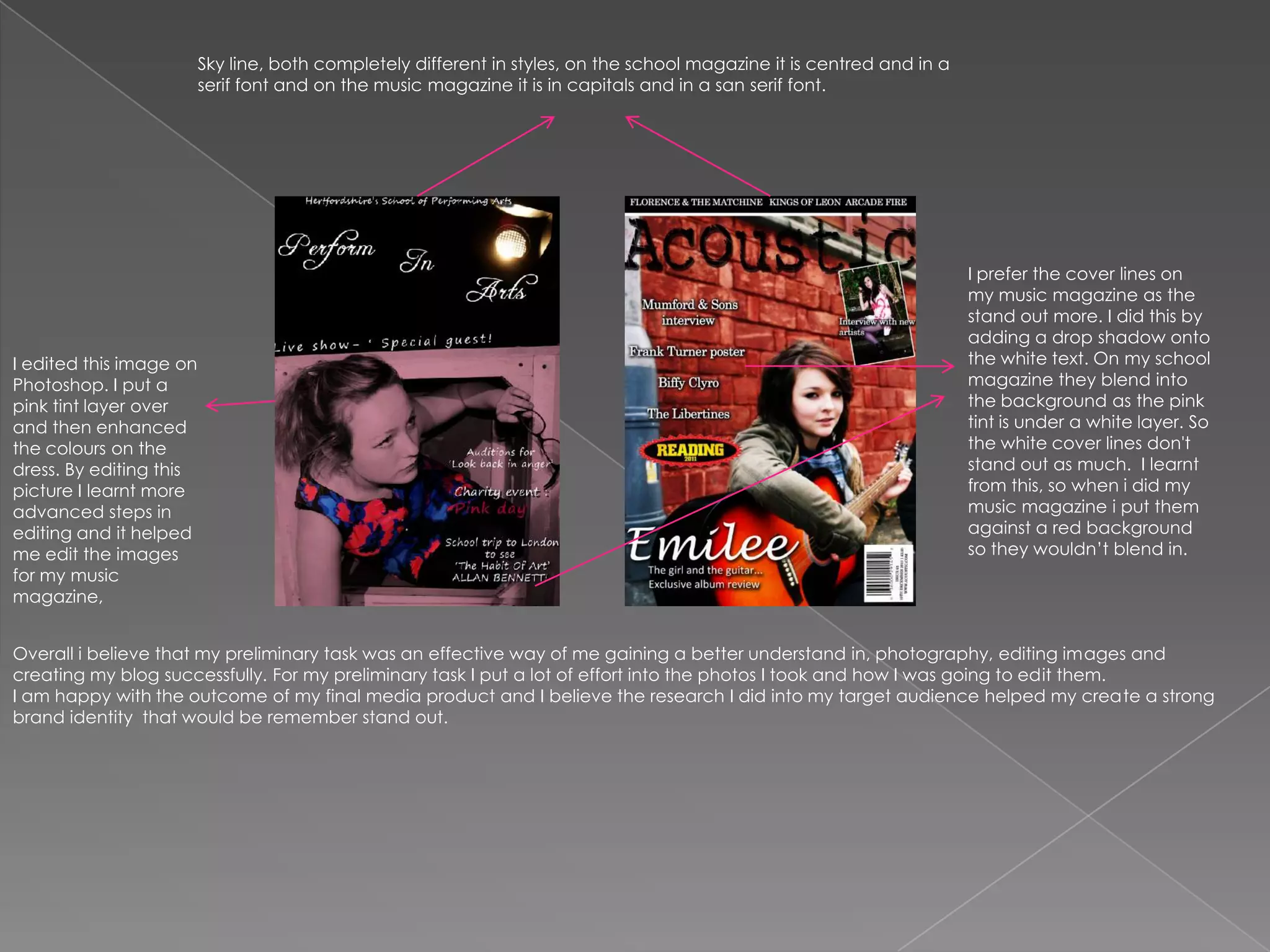 On the weekend would do you prefer to do?Care free, enjoys music and festival atmosphere.Sociable- A high percentage said they like to go to pubs so this shows that 45% of people who would be my ideal reader would be 18 or over. From this I took into consideration that my magazine needs to be suitable for older readers. 