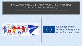 EVALUATION RESULTS AFTER MOBILITY 2 IN GREECE
KA229 - 2018-1-PL01-KA229-051241_3
 
