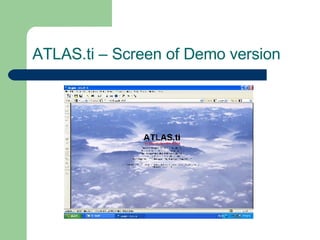 ATLAS.ti – Screen of Demo version 