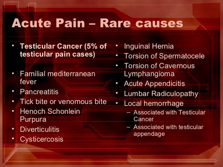 Evaluation of Testicular Pain