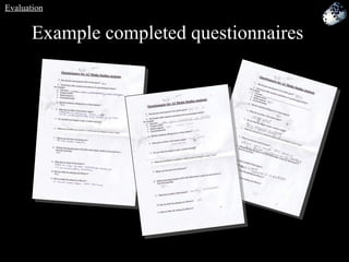 Example completed questionnaires Evaluation 