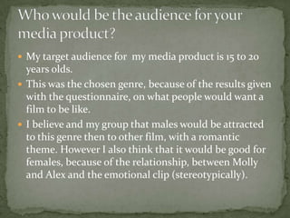 What kind of media institution might distribute your media product and why?I believe that Universal would be a great media institution to distribute my media product, because with the research I did they seemed to distribute gangster and action films more.Also as an American institution, they could financially support the production and distributing and consumpting the film.