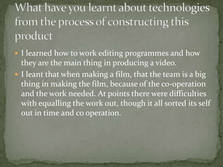 I used action in order to relate to the questionnaire made and the answers given by my targeted age group.I used younger characters, because the audience could relate to them more and because as a group I believe that we could well better with.With the soundtrack, I believe that it attracted the audience, with tension and a sad and heightened pace.I tried to aim it at males and females, because then I could attract a wider audience, with both action and romance.With the father dying, it could attract mid ages people in addition. How did you attract/ address your audience?