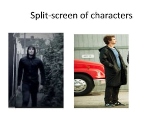 Split-screen of characters
 