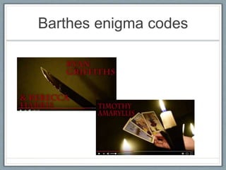Barthes enigma codes
 