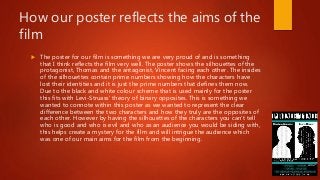 How our poster reflects the aims of the
film
 The poster for our film is something we are very proud of and is something
...