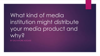 What kind of media
institution might distribute
your media product and
why?
BY SALVATORE ADOASI
 