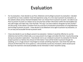 Evaluation 4 media a2 | PPTX