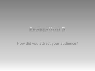 How did you attract your audience?
 