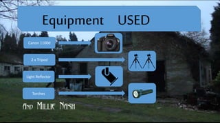 Equipment USED
Canon 1100d
2 x Tripod
Light Reflector
Torches
 