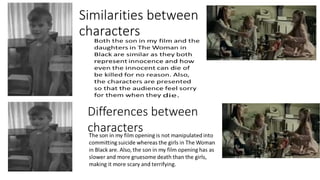 Similarities between
characters
Differences between
characters
 