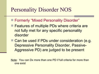 Evaluation And Treatment Of Patients With Personality Disorders | PPT
